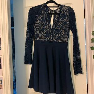 Navy Lace detail dress